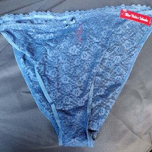 Light Blue Floral Lace High-Cut Bikini Briefs by Miss Vickie's Intimates